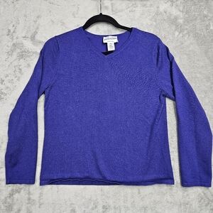 Pendleton Women's Medium V-Neck Long Sleeve Sweater Silk Nylon Cashmere Blend